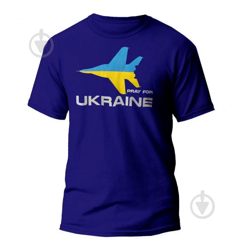 Футболка Sol's с рисунком "Pray for Ukraine" Самолет р.L Blue - фото 3