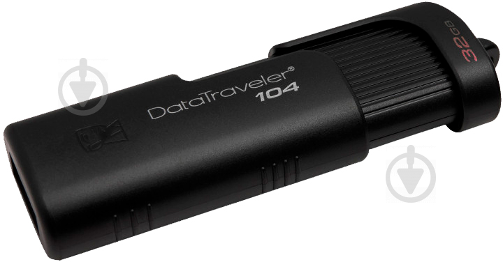 Накопитель Kingston выдвижной 32 ГБ USB 2.0 black (DT104/32GB) - фото 3