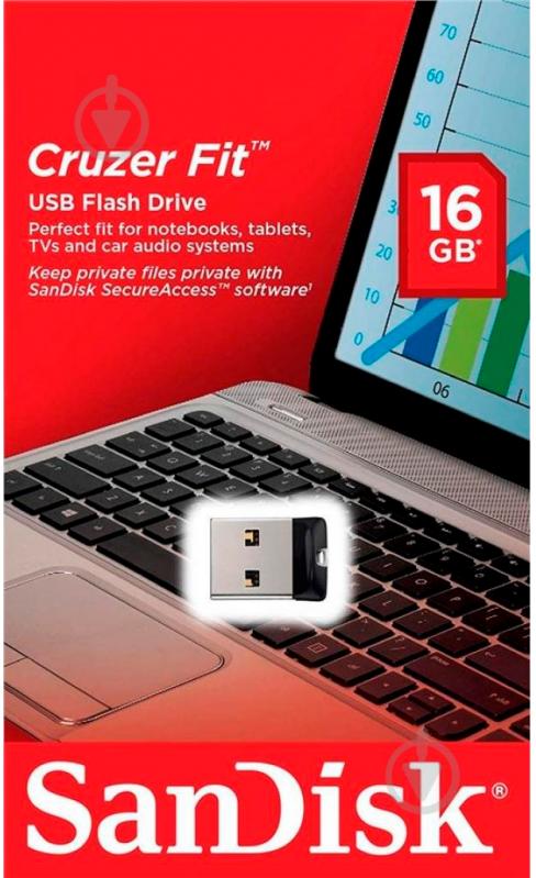 Накопитель SanDisk Cruzer Fit 16 ГБ USB 2.0 silver (SDCZ33-016G-G35) - фото 4