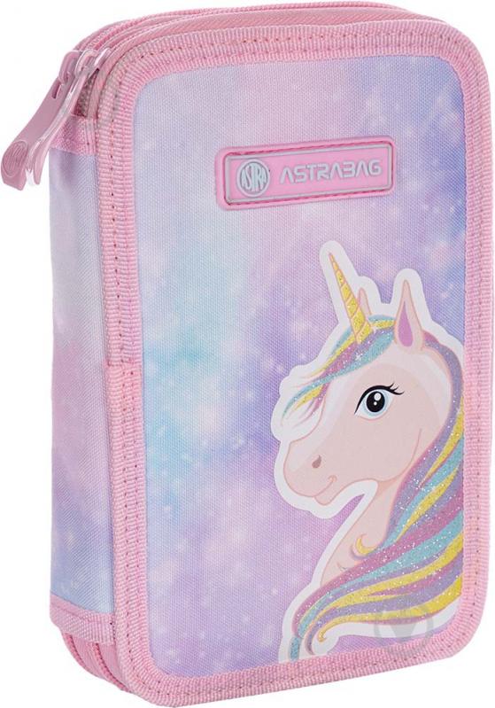 Пенал школьный AC2 Fairy unicorn ASTRABAG розовый с рисунком - фото 2