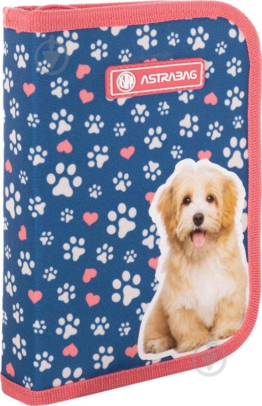 Пенал школьный AC1 Cute puppy ASTRABAG синий с рисунком - фото 1