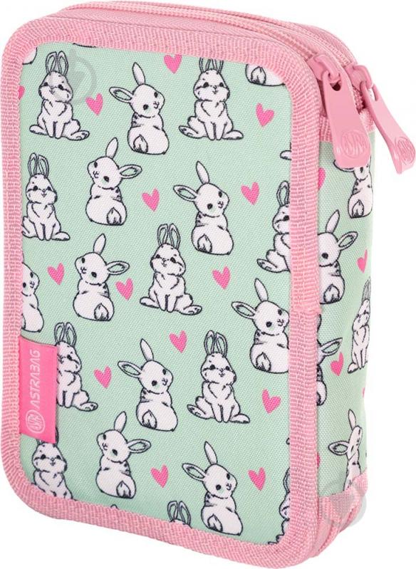 Пенал школьный AC2 Lovely bunny ASTRABAG розовый с рисунком - фото 2