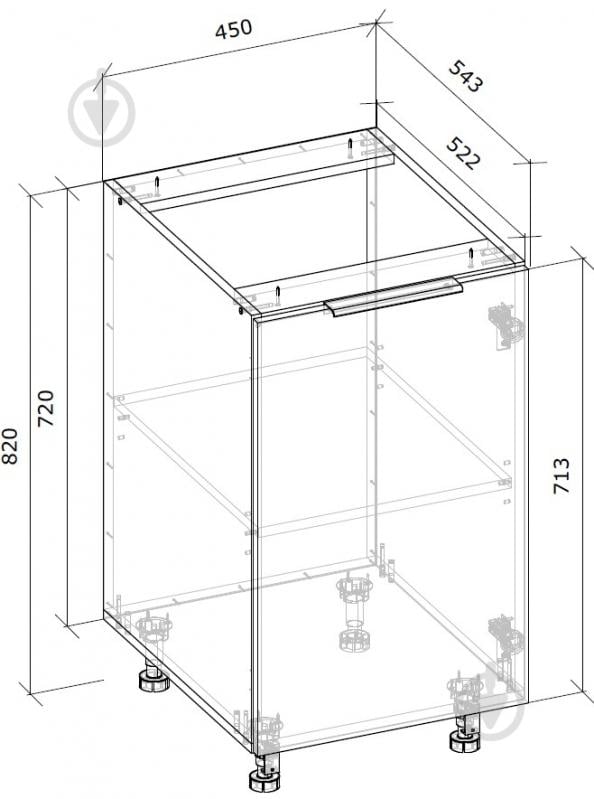Тумба нижня Н 45х82х54,5 МС Тея дуб артізан/дуб артізан Грейд - фото 4 Тумба нижня Н 45х82х54,5 МС Тея дуб артізан/дуб артізан Грейд - фото 4