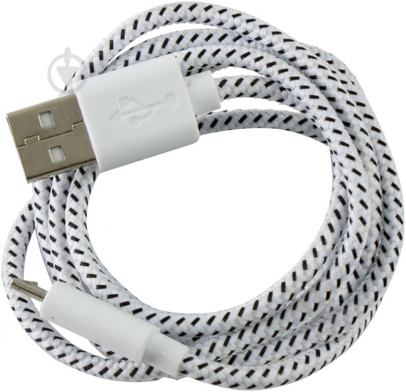 Кабель Luxe Cube 1 м белый (TEXTILE USB MICRO TO USB WHITE) - фото 1
