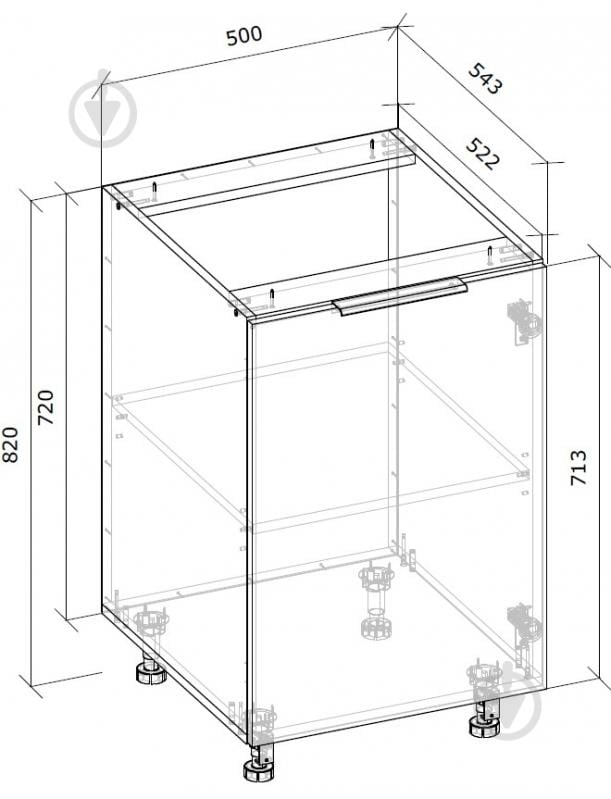 Тумба нижня Н 50х82х54,5 МС Тея дуб артізан/дуб артізан Грейд - фото 4