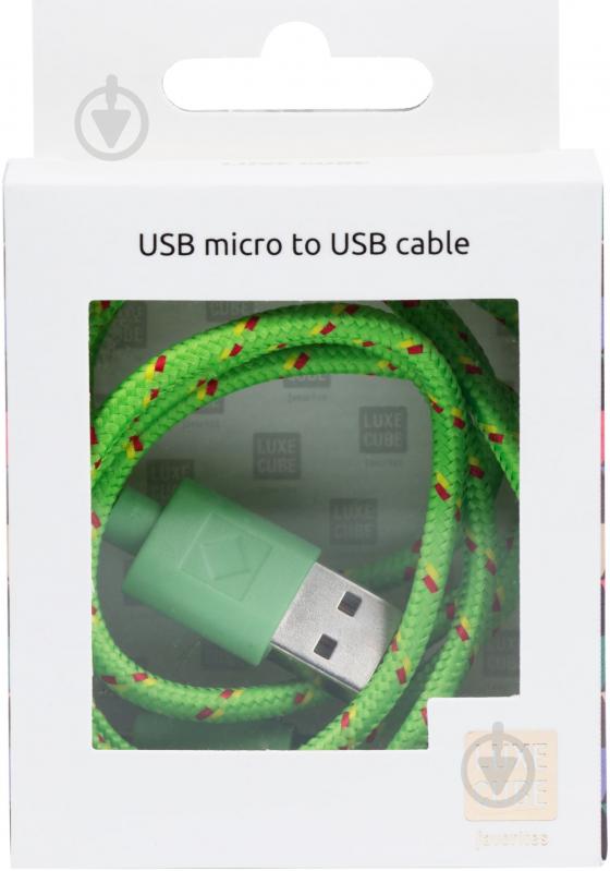 Кабель Luxe Cube 1 м зеленый (TEXTILE USB MICRO TO USB GREEN) - фото 1