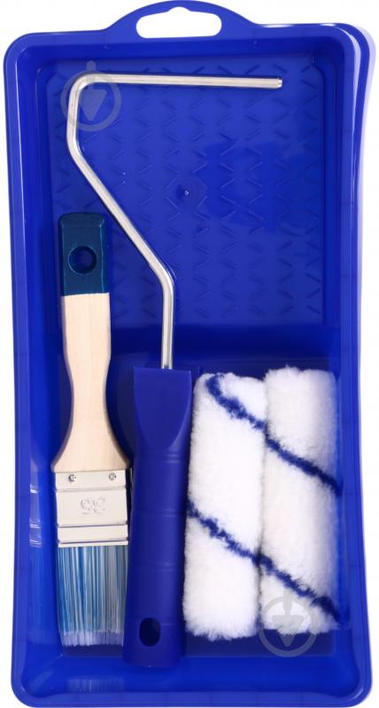 Ванночка для краски с валиком Tempo 100 мм с дополнительным валиком 100 мм и кисточкой 1,5" №72 - 0180-720000 - фото 1 Ванночка для краски с валиком Tempo 100 мм с дополнительным валиком 100 мм и кисточкой 1,5" №72 - 0180-720000 - фото 1