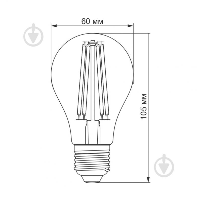 Лампа светодиодная TITANUM FIL A60 7 Вт E27 2200 К 220 В желтая 25521 - фото 3