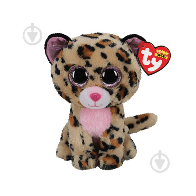 М'яка іграшка TY Beanie Boos Леопард Livvie 25 см рудий 36490 - фото 1