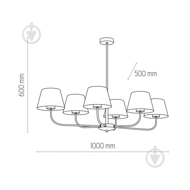 Люстра подвесная TK Lighting Chicago 5PL-3999 6x15 Вт E27 черный лен - фото 4