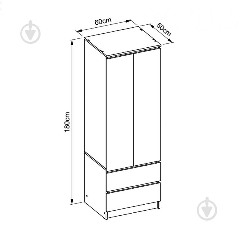 Шафа для одягу Embawood 1800х600х500 мм коричневий - фото 3