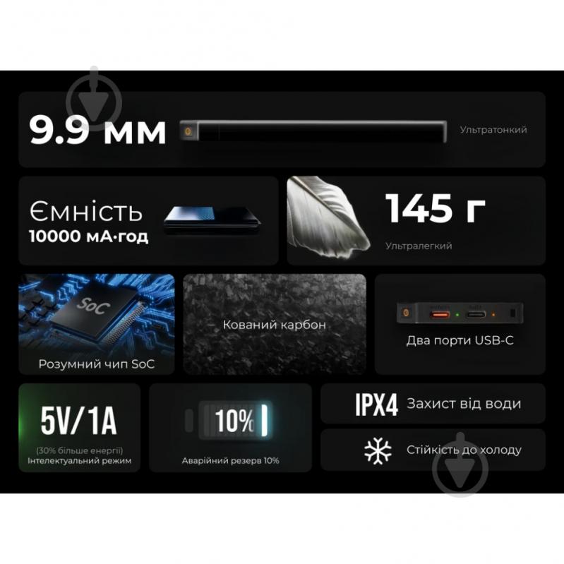 Повербанк Flextail Zero Power 10000 mAh black (6975755966793) - фото 9