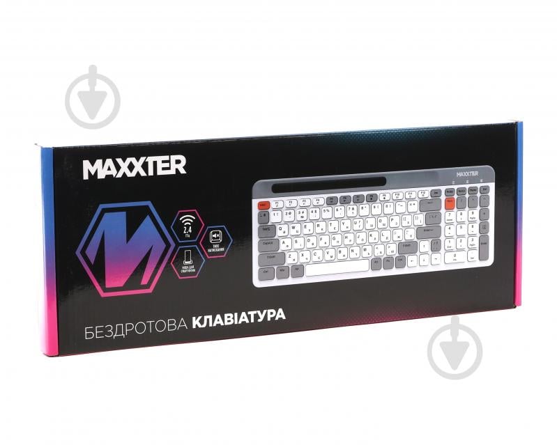 Клавіатура бездротова Maxxter KBW-02G-UA (KBW-02G-UA) ножичний механізм grey - фото 6