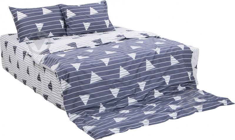 Комплект постельного белья Triangle 1,5 темно-серый Ibodo - фото 1