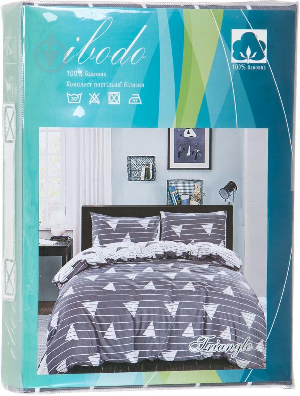 Комплект постельного белья Triangle 1,5 темно-серый Ibodo - фото 6