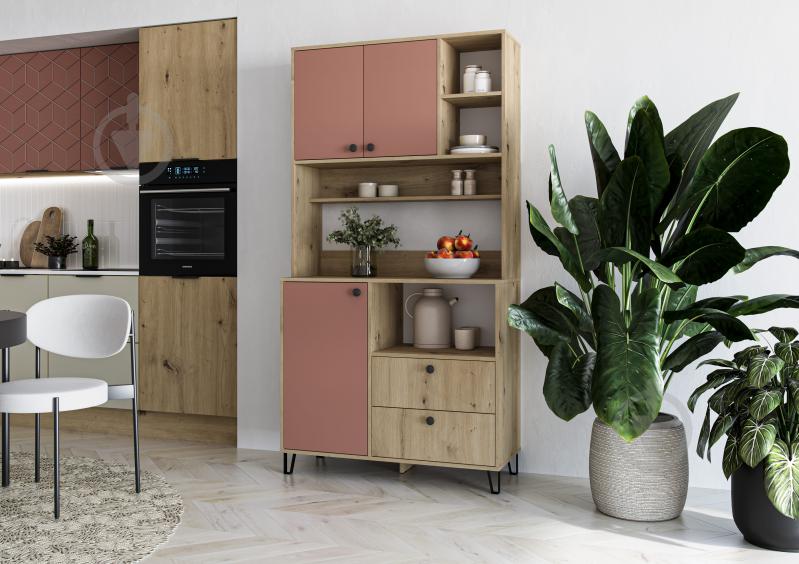 Буфет Грейд Салерно 1930x1000x410 мм дуб артізан / цегляний - фото 2 Буфет Грейд Салерно 1930x1000x410 мм дуб артізан / цегляний - фото 2