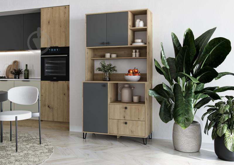 Буфет Грейд Салерно 1930x1000x410 мм дуб артізан / графіт сірий - фото 2 Буфет Грейд Салерно 1930x1000x410 мм дуб артізан / графіт сірий - фото 2