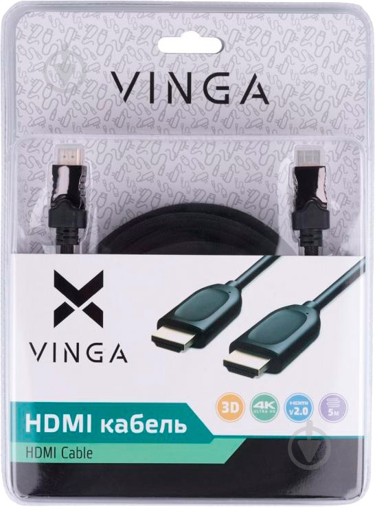 Кабель мультимедийный Vinga HDMI 5 м черный (HDMI03-5.0) - фото 5