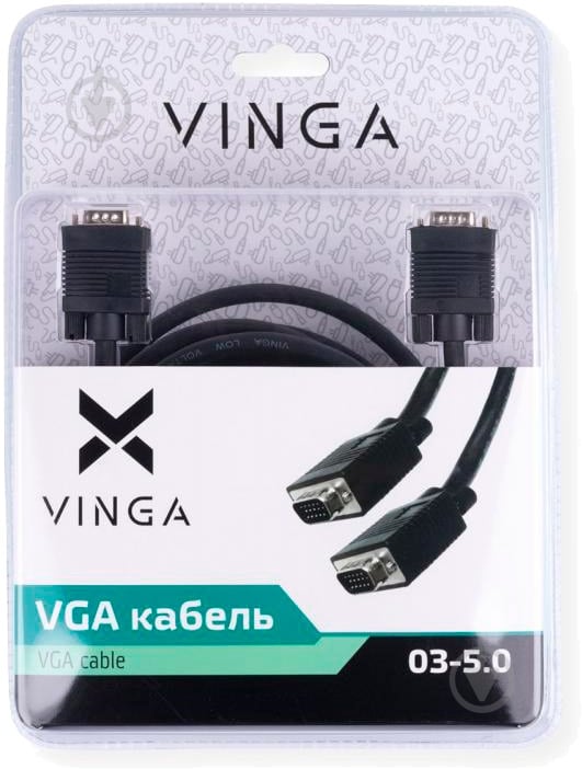 Кабель мультимедийный Vinga VGA 5 м черный (VGA03-5.0) - фото 5