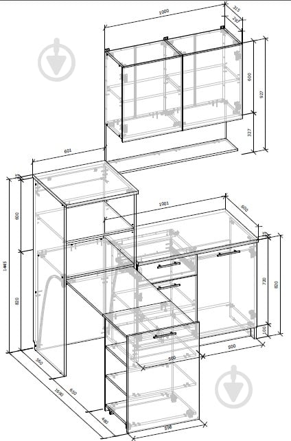 Кухня Грейд Wendy ДСП 1,6м графит серый/дуб крафт золотой - фото 6