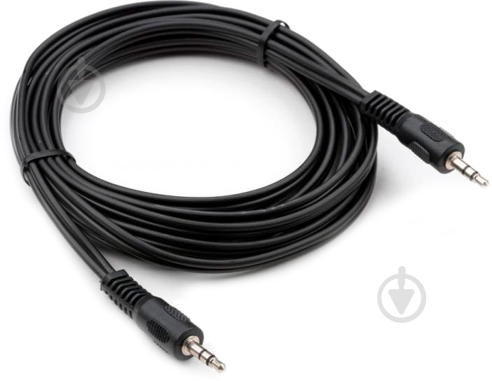Кабель мультимедийный Vinga mini-jack 3,5 мм 5 м черный (VCPDCJ35MM5BK) - фото 1
