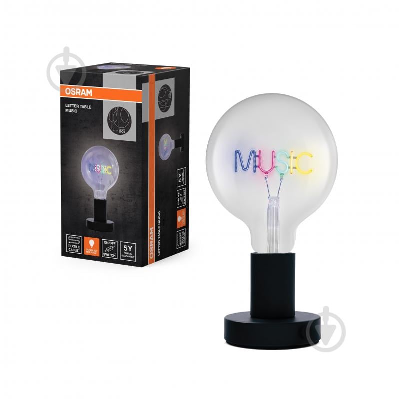 Настольная лампа Ledvance LETTER TABLE 1x1,2 Вт E27 черный 1906 MUSIC - фото 1 Настольная лампа Ledvance LETTER TABLE 1x1,2 Вт E27 черный 1906 MUSIC - фото 1