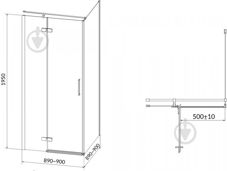 Душова кабіна Cersanit Jota R 90x90x195 S160-002 прозоре скло без піддона - фото 8