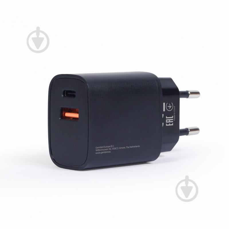 Зарядний пристрій Gembird TA-UQC3-03, 1 USB-A + 1 Type-C (PD 18 Вт + QC3.0 18 Вт) - фото 2