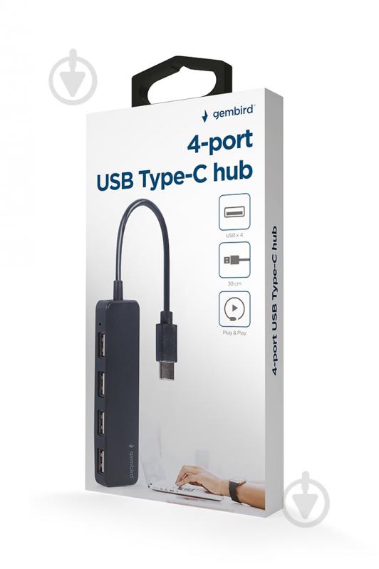 USB-хаб Gembird UHB-CM-U2P4-01, Type-C на 4 порти USB 2.0 - фото 3