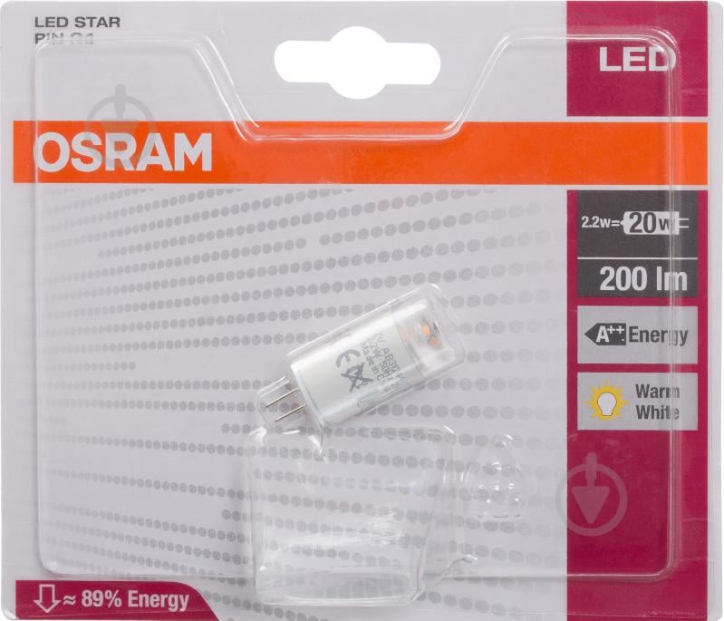 Лампа світлодіодна Osram STAR PIN 2,1 Вт T14 прозора G4 12 В 2700 К 4052899196469 - фото 2