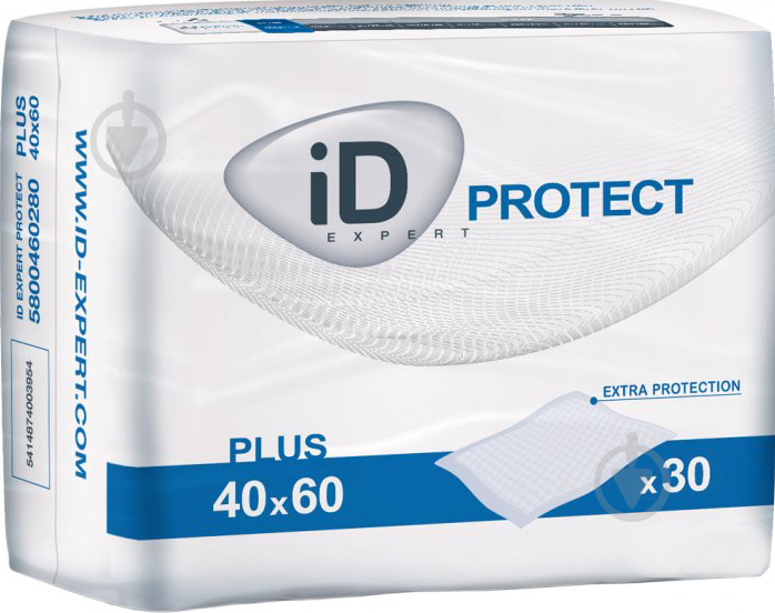 Пеленки iD Protect Plus 40х60 см белый - фото 1