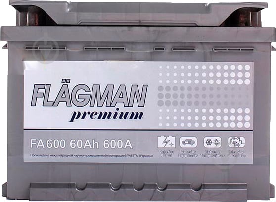 Акумулятор автомобільний Flagman 6ст-60 АЗ PREMIUM 242х175х175 мм 60Ah 600A 12V «+» ліворуч - фото 3