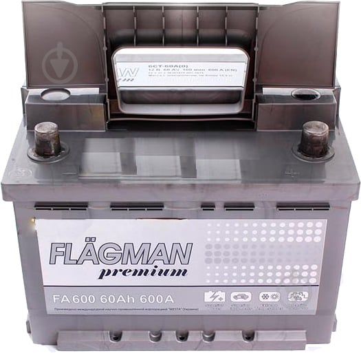 Акумулятор автомобільний Flagman 6ст-60 АЗ PREMIUM 242х175х175 мм 60Ah 600A 12V «+» ліворуч - фото 5