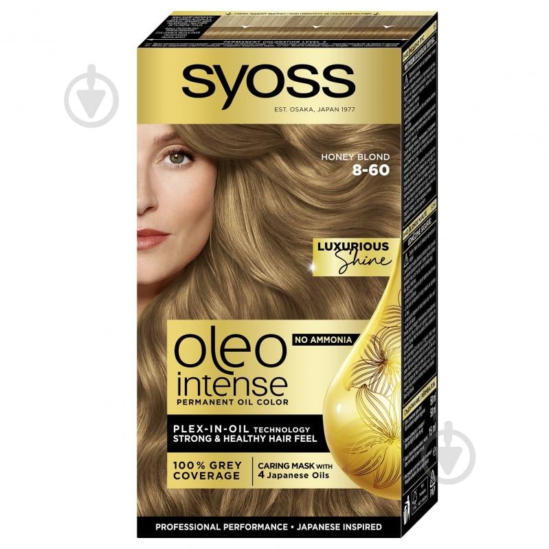 Фарба для волосся SYOSS Oleo Intense Shine 8-60 медовий блонд 115 мл - фото 1