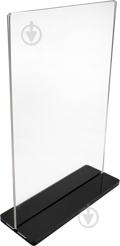 Тримач універсальний Менюхолдер на чорній підставці ф. А4 вертикальний - фото 1