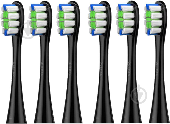 Насадки для электрической зубной щетки Oclean P1C5 B06 Plaque Control Brush Head Black 6 шт - фото 1