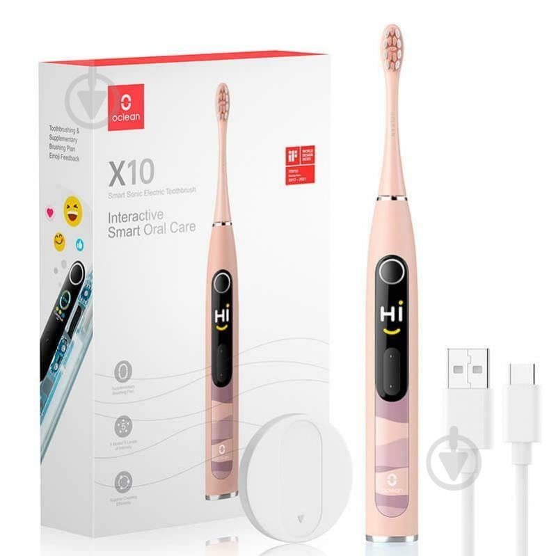 Электрическая зубная щетка Oclean X10 Electric Toothbrush Pink - фото 7