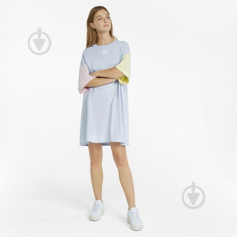 Платье Puma Classics Block Tee Dress 53460721 р.S голубой с розовым - фото 3