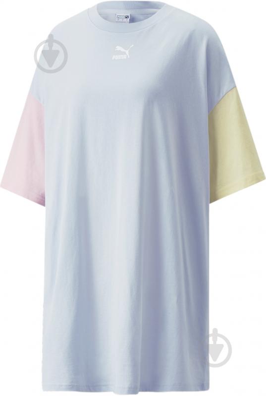 Платье Puma Classics Block Tee Dress 53460721 р.S голубой с розовым - фото 4