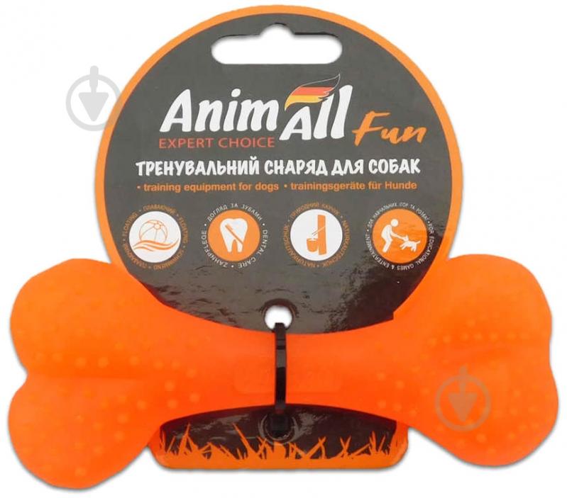 Игрушка для собак AnimAll Кость 12 см оранжевая 88112 - фото 1