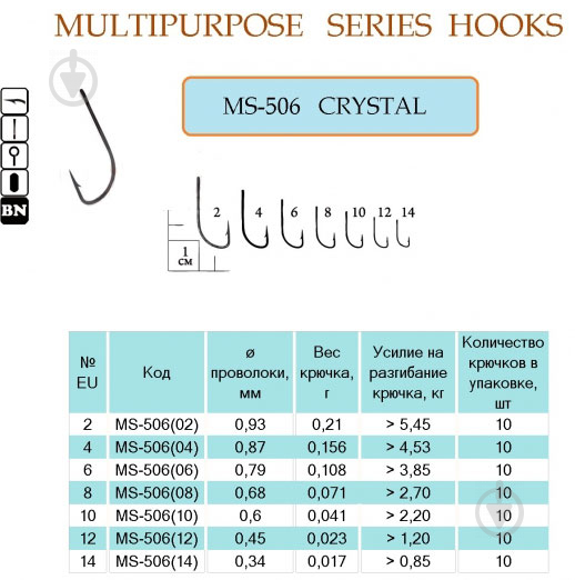 Крючок Flying Fish №14 20 г 10 шт. MS-506(14) - фото 2