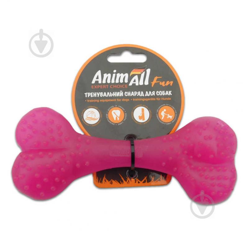 Іграшка для собак AnimAll Кістка 15 см фіолетова 88124 - фото 1