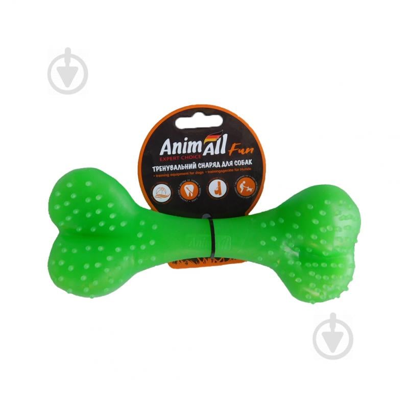 Іграшка для собак AnimAll Кістка 25 см зелена 88130 - фото 1