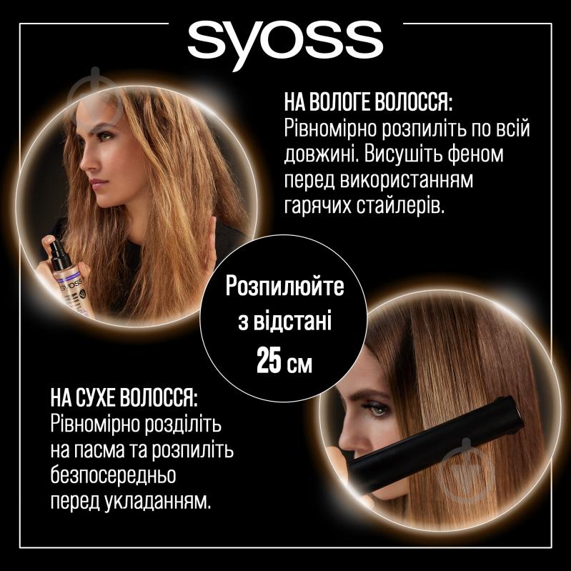 Спрей-термозащита Syoss KERATIN термозащита до 230⁰С 200 мл - фото 3