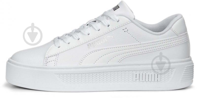 Кеды Puma SMASH PLATFORM V3 PUMA WHITE-PUMA SILVER 39075801 р.37,5 белый - фото 1