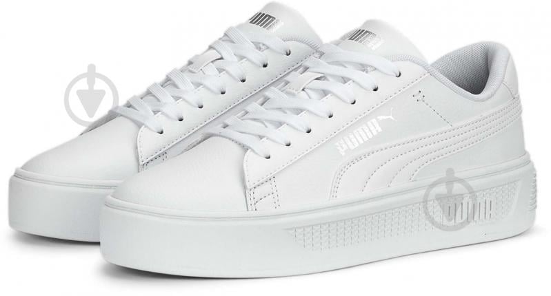 Кеды Puma SMASH PLATFORM V3 PUMA WHITE-PUMA SILVER 39075801 р.37,5 белый - фото 3