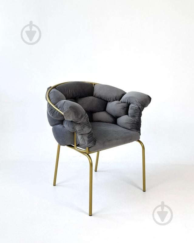 Крісло TWINSANN Cloud 800x400x820 мм (ніжки метал) сірий / золотий - фото 4 Крісло TWINSANN Cloud 800x400x820 мм (ніжки метал) сірий / золотий - фото 4