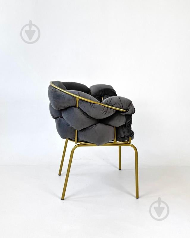 Крісло TWINSANN Cloud 800x400x820 мм (ніжки метал) сірий / золотий - фото 2 Крісло TWINSANN Cloud 800x400x820 мм (ніжки метал) сірий / золотий - фото 2