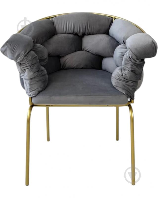 Крісло TWINSANN Cloud 800x400x820 мм (ніжки метал) сірий / золотий - фото 1 Крісло TWINSANN Cloud 800x400x820 мм (ніжки метал) сірий / золотий - фото 1