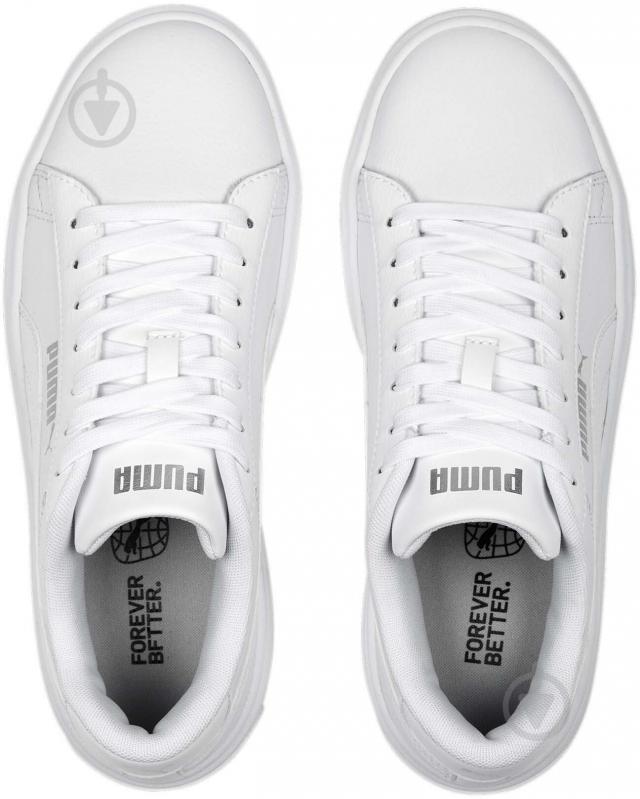 Кеды Puma SMASH PLATFORM V3 PUMA WHITE-PUMA SILVER 39075801 р.38,5 белый - фото 4